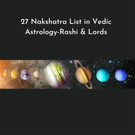 27 Nakshatras & Their Lords in Vedic Astrology: IAG.